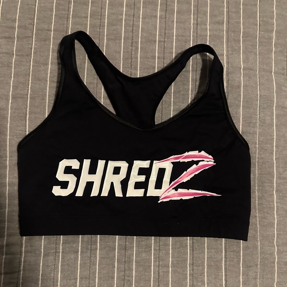 Shredz Black and Pink Camo Sports Bra